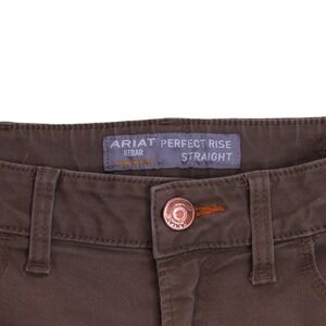 Ariat Womens Rebar Straight Leg Work Pants 30x28.5 Brown Utility Canvas‎ Flawed